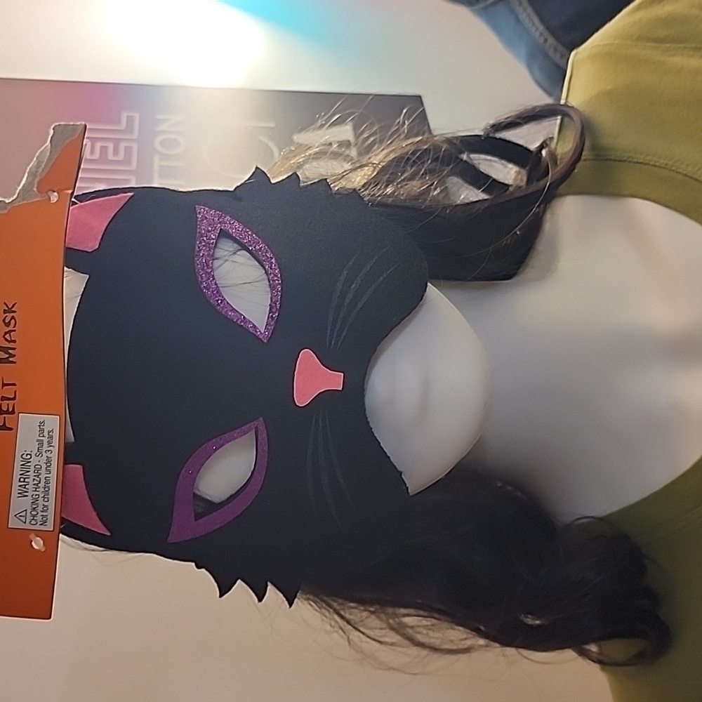 Costume black cat felt mask - Picture 4 of 4